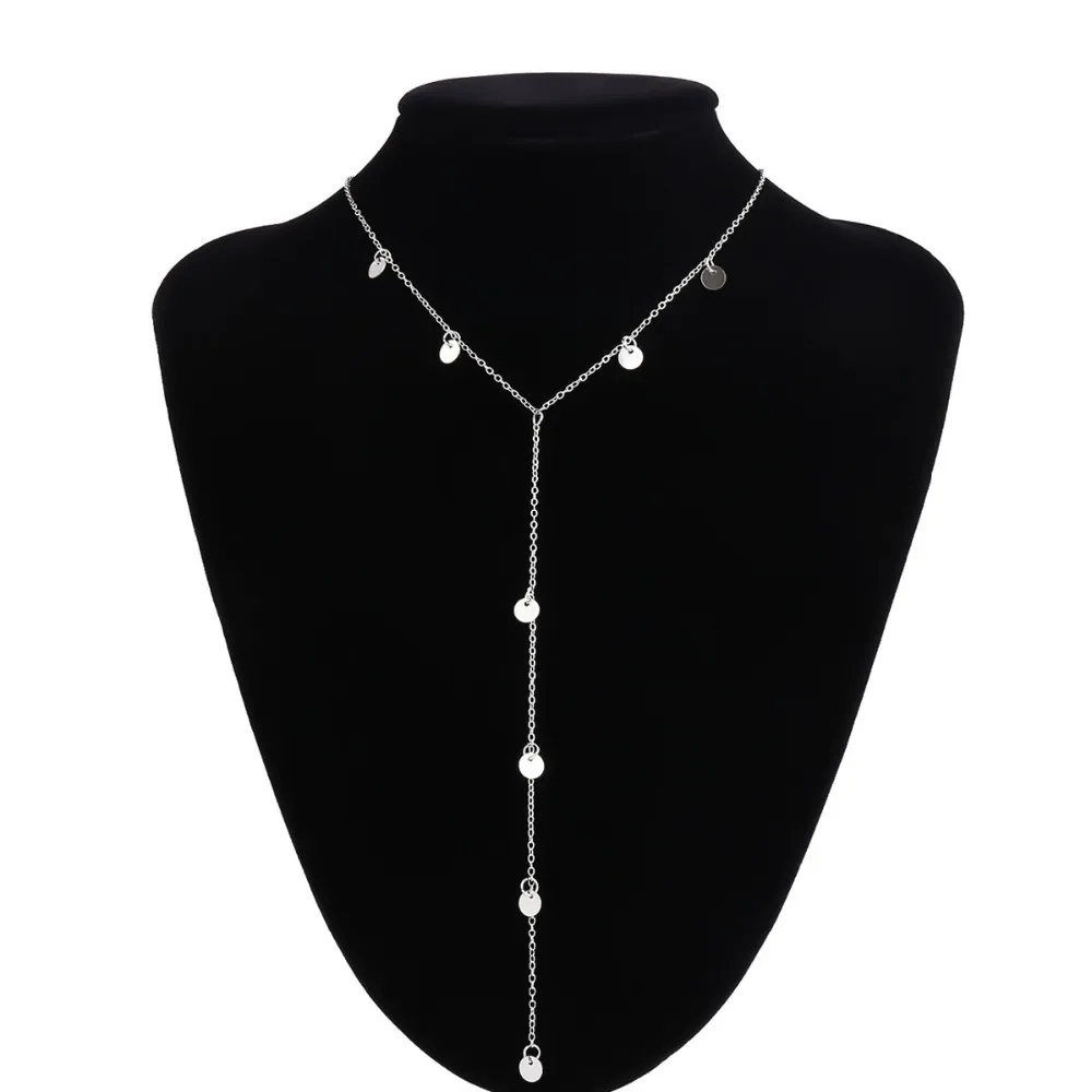 

Соблазнительные ожерелья ручной работы с блестками для девушек, Модное Длинное простое ожерелье с подвеской и кисточкой, чокер, женское Подарочное ювелирное изделие D3035