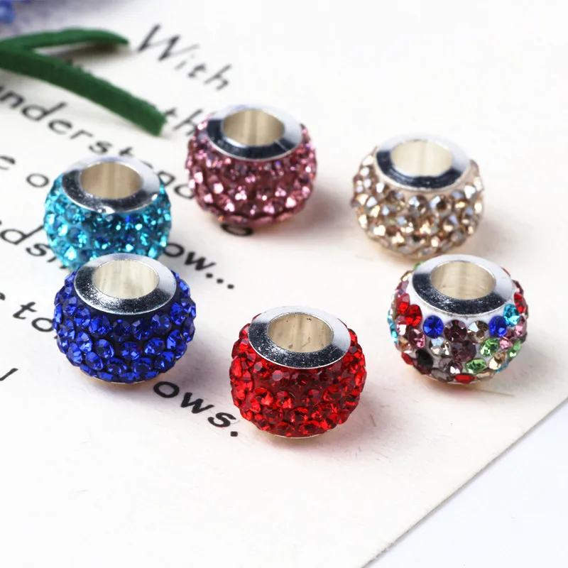 50pcs Mix Color 11mm Big Hole Charms Beads With Rhinestone Fit Jewelry Bracelet For Jewelry Handmade & Women DIY Jewelry Gifts
50pcs Mix Color 11mm Big Hole Charms Beads With Rhinestone Fit Jewelry Bracelet For Jewelry Handmade & Women DIY Jewelry Gifts