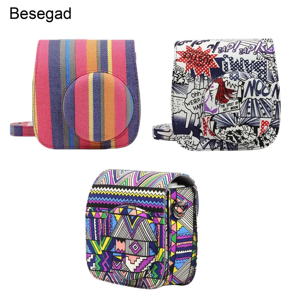 Besegad Cartoon Pattern Canvas Camera Protective Shoulder Bag Case Cover for Fujifilm Instax Mini8 Mini 8 8 9 Instant Film 
Besegad Cartoon Pattern Canvas Camera Protective Shoulder Bag Case Cover for Fujifilm Instax Mini8 Mini 8 8 9 Instant Film