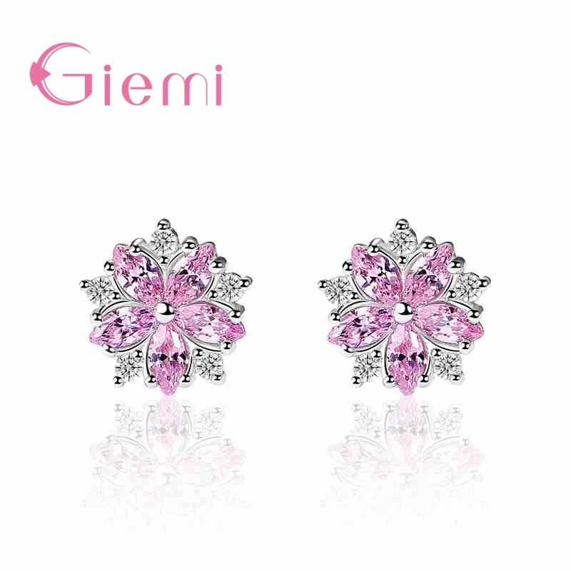 Vintage Romantic Pink Women Stud Earrings 925 Sterling Silver Flower Shape Jewelry For Girls Best Birthday Accesories
Vintage Romantic Pink Women Stud Earrings 925 Sterling Silver Flower Shape Jewelry For Girls Best Birthday Accesories