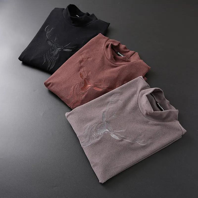 Autumn Winter Turtleneck Fawn Skull Embroidery Men T-Shirts Long Sleeve T Shirt With Collar Plus Size M- 5XL #81840
Autumn Winter Turtleneck Fawn Skull Embroidery Men T-Shirts Long Sleeve T Shirt With Collar Plus Size M- 5XL #81840