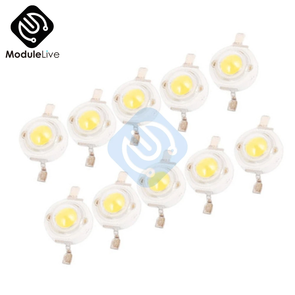 10PCS 1W LED High power Lamp beads Pure White 3.2-3.4V 100-120LM 30mil SMD LED Light Blub Module 300mA Mini
10PCS 1W LED High power Lamp beads Pure White 3.2-3.4V 100-120LM 30mil SMD LED Light Blub Module 300mA Mini