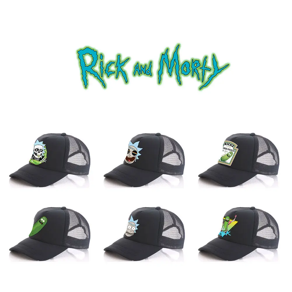OHCOMICS аниме Рик и Мори Пикл Унисекс Черный Mesh Trucker Бейсболка Шляпа Косплей