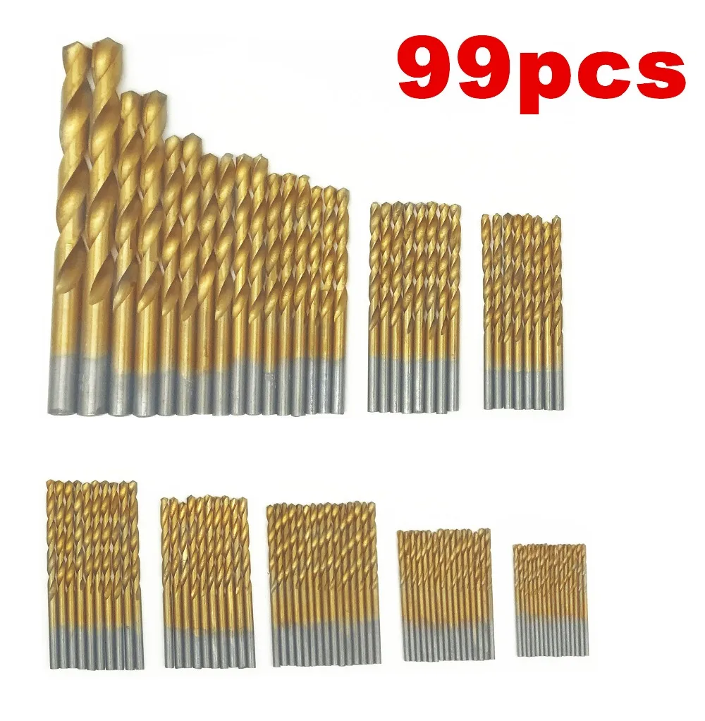 99pcs Twist Drill Bit Set Saw Set HSS High Steel Titanium Coated Drill for Woodworking Tool 1.5-10mm For Cordless Screwdriver
99pcs Twist Drill Bit Set Saw Set HSS High Steel Titanium Coated Drill for Woodworking Tool 1.5-10mm For Cordless Screwdriver