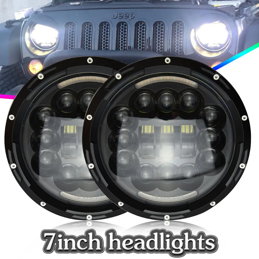 6D 7 дюймовый светодиодный светильник 135 Вт DRL угол глаз Hi низкий дневной ходовой