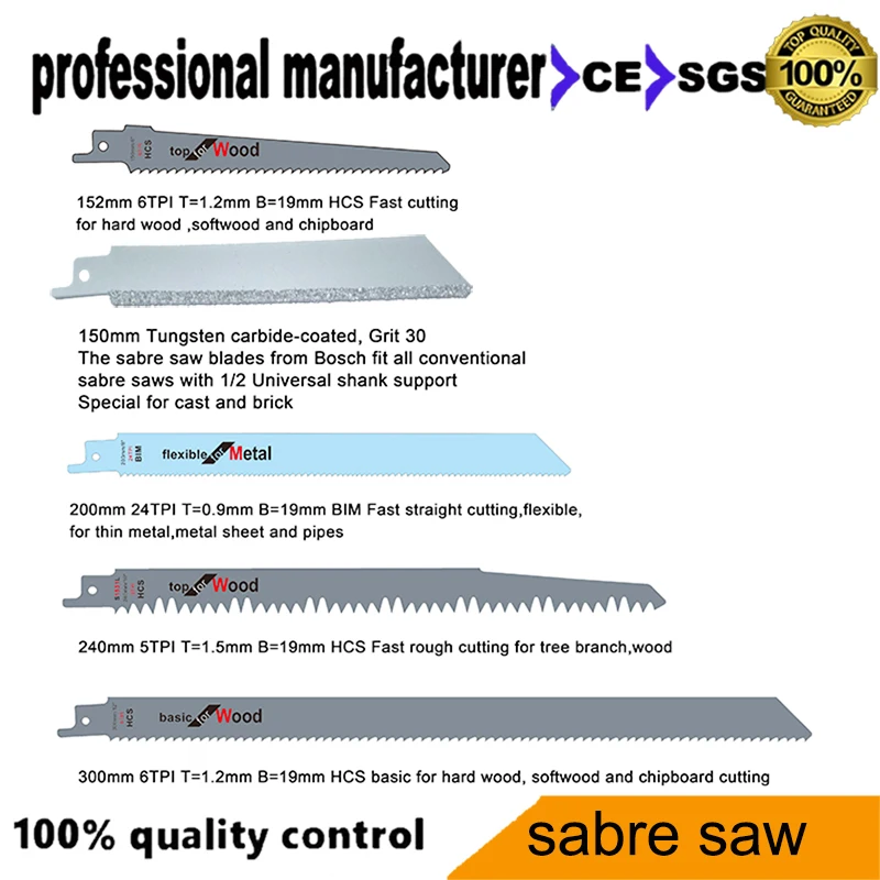 5pcs Sabre Saw Blade For Reciprocating Tools For Wood Chipboard Metal And Pvc Pipes Tree Branch Cutting
5pcs Sabre Saw Blade For Reciprocating Tools For Wood Chipboard Metal And Pvc Pipes Tree Branch Cutting
