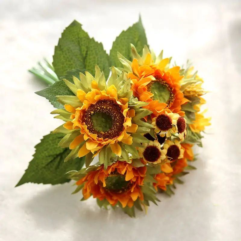 1PC Silk Sunflower Bouquet Artificial Flower Bridal Bouquet Wedding Decoration DIY Home Party Fake Flowers
1PC Silk Sunflower Bouquet Artificial Flower Bridal Bouquet Wedding Decoration DIY Home Party Fake Flowers