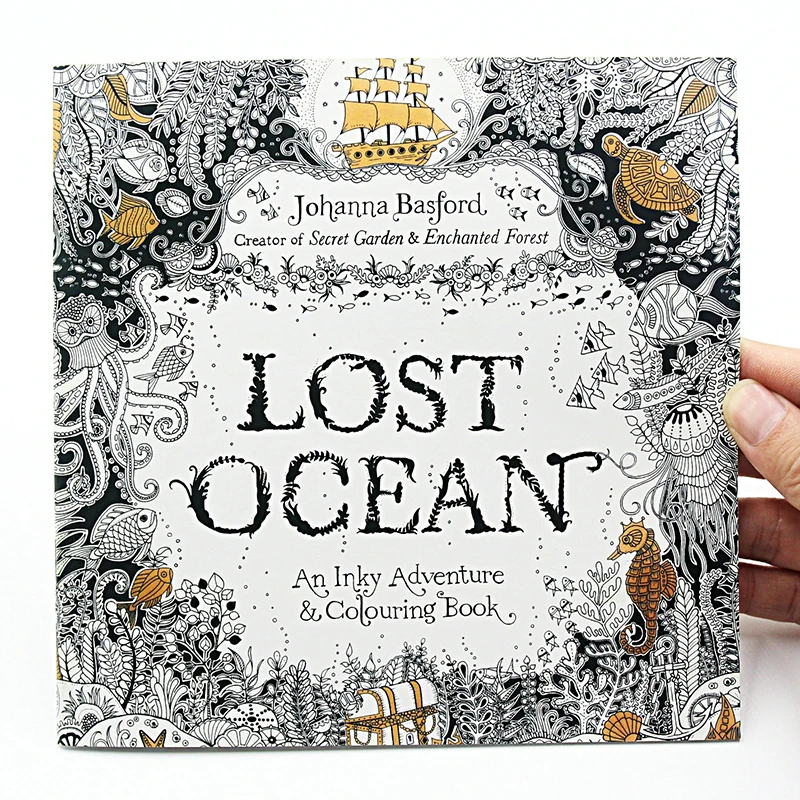 1 шт. новая книжка-раскраска для детей и взрослых с 24 страниц Lost океанский Inky Adventure