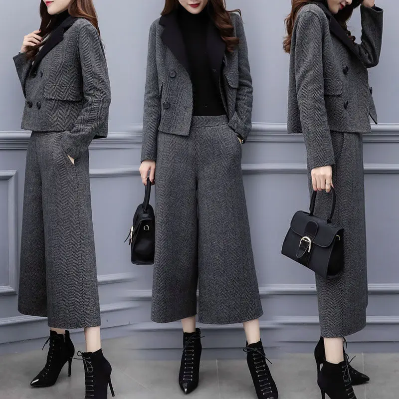 spring/autumn women coat women jacket and pants womensets fashion clothing tops and trousers european clothing woolen sets 5403
spring/autumn women coat women jacket and pants womensets fashion clothing tops and trousers european clothing woolen sets 5403