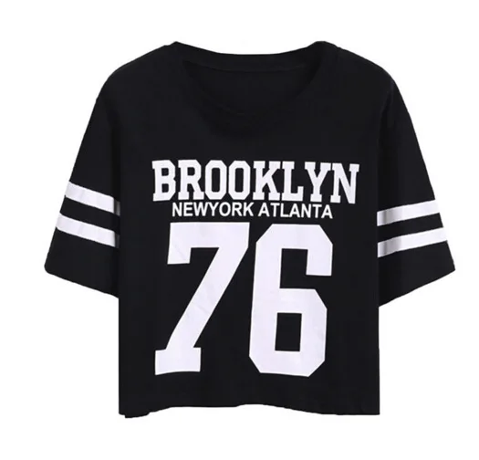 2019 New Fashion Crop Top T-shirt Women BROOKLYN 76 Printed Printing T Shirt Women Cropped Tops Tee Shirt Femme Woman Clothing
2019 New Fashion Crop Top T-shirt Women BROOKLYN 76 Printed Printing T Shirt Women Cropped Tops Tee Shirt Femme Woman Clothing