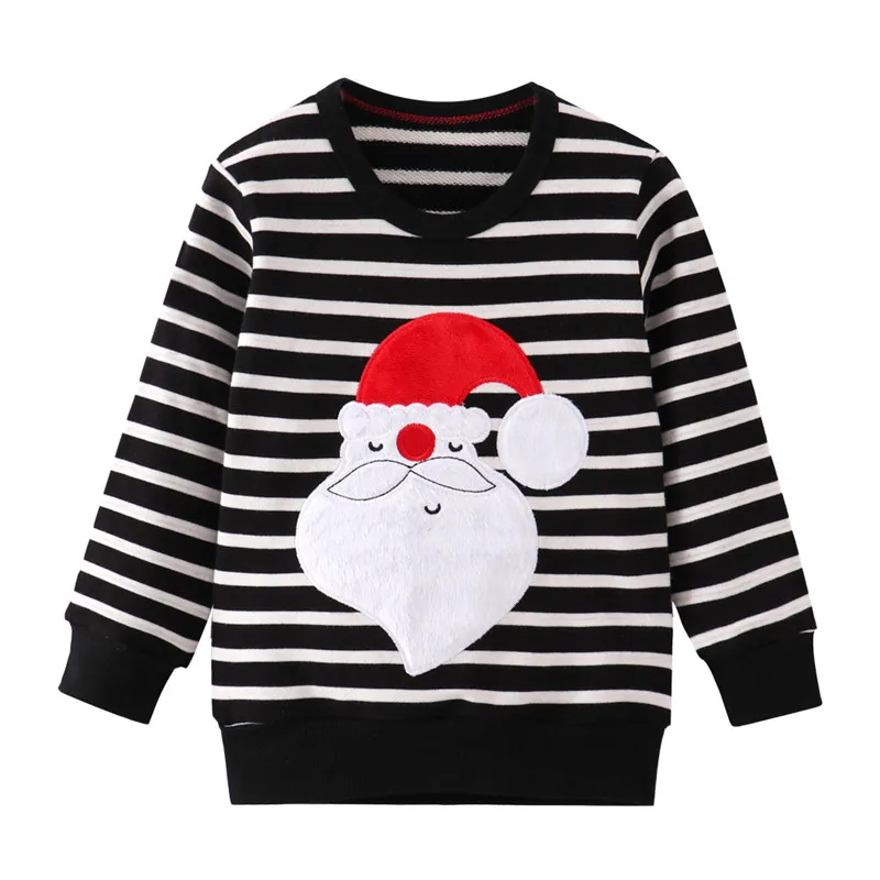Jumping Meters Christmas Boys Girls Sweatshirts Autumn Winter Santa Claus Applique Cotton Children Stripe Clothing Kid Boy Shirt
Jumping Meters Christmas Boys Girls Sweatshirts Autumn Winter Santa Claus Applique Cotton Children Stripe Clothing Kid Boy Shirt