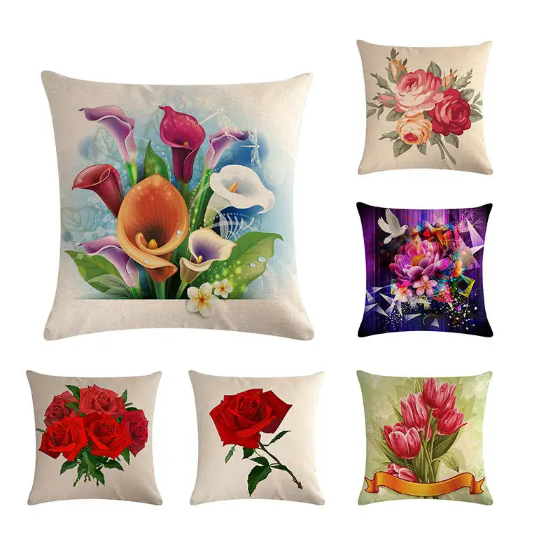 Flower Cushion Cover Tulips Cotton Linen Pillowcase 45x45cm Rose Decorate Throw Pillow Cover Home Decor For Sofa Bedroom
Flower Cushion Cover Tulips Cotton Linen Pillowcase 45x45cm Rose Decorate Throw Pillow Cover Home Decor For Sofa Bedroom