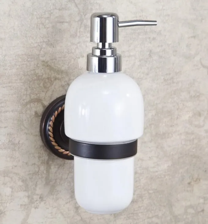 Black Oil Rubbed Brass Bathroom and Kitchen Ceramic bottle liquid Soap Dispenser Wall Mounted Soap dispensers Holder rack mba218
Black Oil Rubbed Brass Bathroom and Kitchen Ceramic bottle liquid Soap Dispenser Wall Mounted Soap dispensers Holder rack mba218