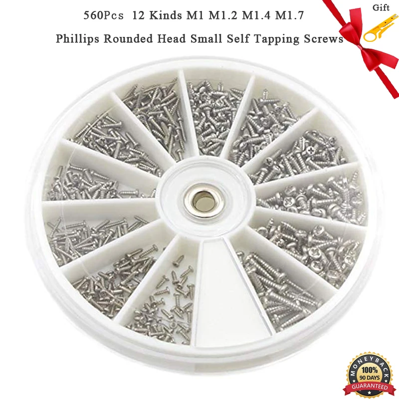 460pcs 12 Kinds M1 M1.2 M1.4 M1.7 304 Stainless Steel Phillips Rounded Head Small Self Tapping Screws Assortment Kit
460pcs 12 Kinds M1 M1.2 M1.4 M1.7 304 Stainless Steel Phillips Rounded Head Small Self Tapping Screws Assortment Kit