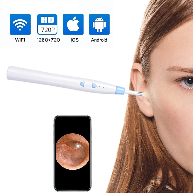 Wireless Ear Cleaning Endoscope 1.0MP HD Digital Ear Otoscope Inspection Camera 6 LED Light for IPhone Android, IPad ,IOS PC
Wireless Ear Cleaning Endoscope 1.0MP HD Digital Ear Otoscope Inspection Camera 6 LED Light for IPhone Android, IPad ,IOS PC