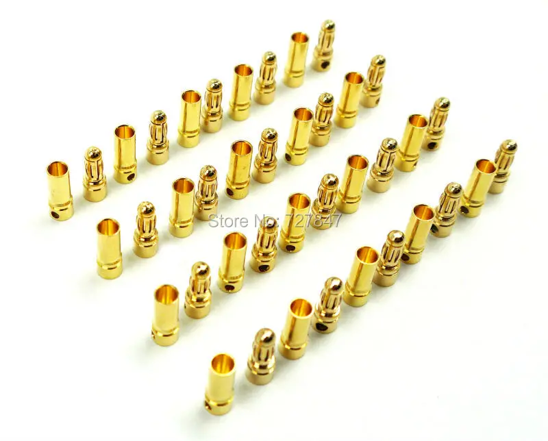 Best quality 20pairs/Lot TB20/35/40 2.0mm 3.5mm 4.0mm Gold Bullet Banana Connector plug Thick Gold Plated For ESC Motor Battery
Best quality 20pairs/Lot TB20/35/40 2.0mm 3.5mm 4.0mm Gold Bullet Banana Connector plug Thick Gold Plated For ESC Motor Battery