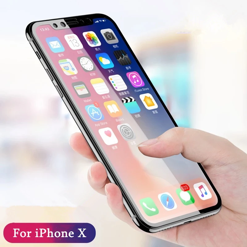 3D изогнутая мягкая защита для экрана из закаленного стекла iPhone X полное покрытие