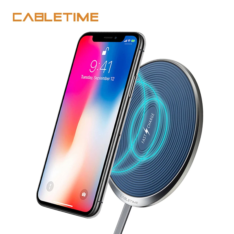 Беспроводное зарядное устройство CABLETIME для iphone X/8 Samsung S9/S8 10 Вт|Зарядные