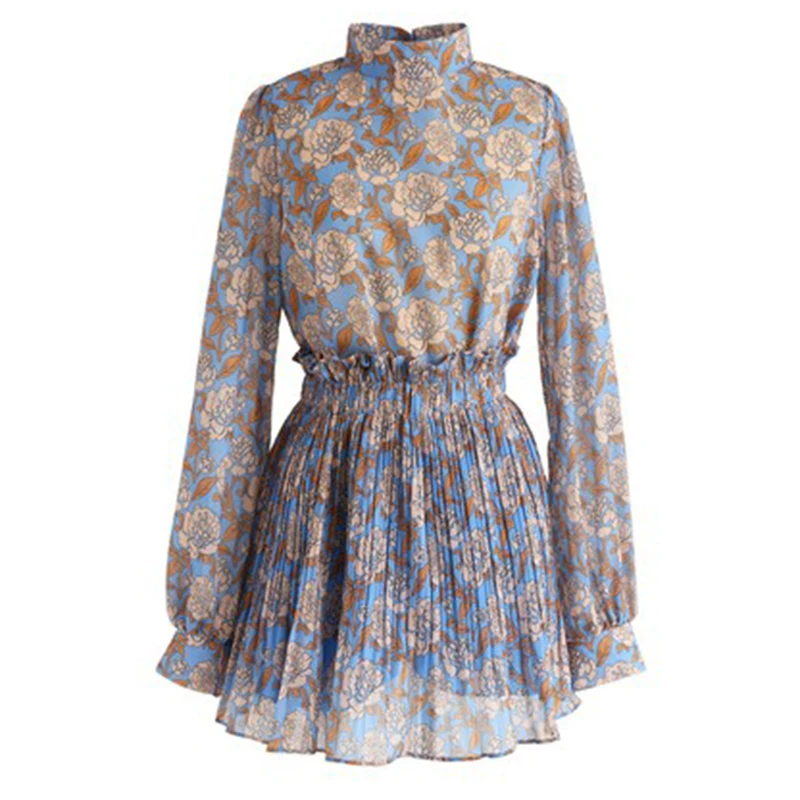 PERHAPS U Blue Navy Blue Stand Collar Long Sleeve Pullover Floral Print Mini Ruffle Pleated A Line Skirt Two Piece Set T0101
PERHAPS U Blue Navy Blue Stand Collar Long Sleeve Pullover Floral Print Mini Ruffle Pleated A Line Skirt Two Piece Set T0101
