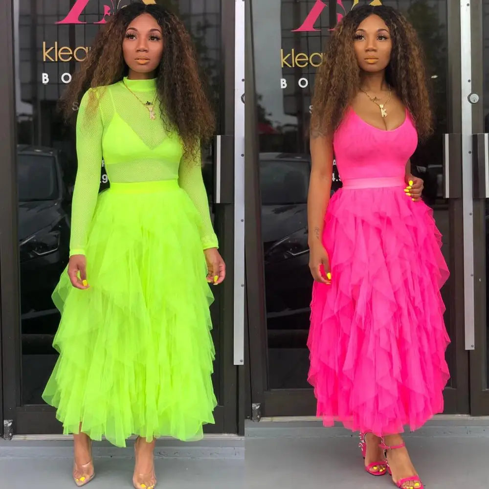 BKLD Fashion Tutu Tulle Skirt Women Long Maxi Skirt 2021 Spring Summer Korean Neon Green High Waist Wave Irregular Cake Skirt
BKLD Fashion Tutu Tulle Skirt Women Long Maxi Skirt 2021 Spring Summer Korean Neon Green High Waist Wave Irregular Cake Skirt