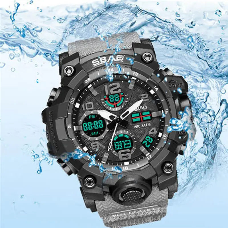 

SBAO New Sport Watch Men Digital LED Electronic Watches TPU Quartz Wristwatches Casual Wristwatch Relogio Masculino