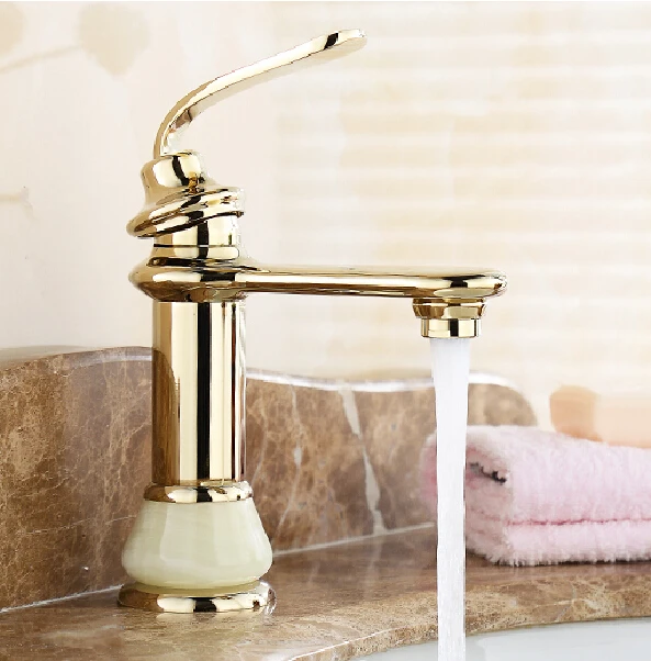 New Luxury Fashion Water Tap Solid Brass and Jade body Deck Mounted Bathroom basin Faucet Single Handle gold Sink Faucet
New Luxury Fashion Water Tap Solid Brass and Jade body Deck Mounted Bathroom basin Faucet Single Handle gold Sink Faucet