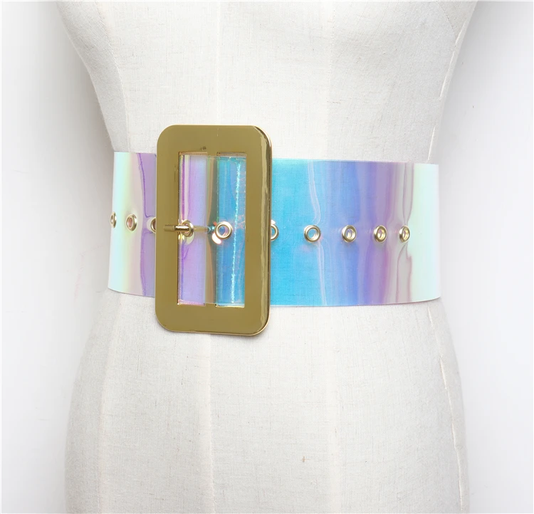 New Rivet PVC transparent women metal belt 2018 big Square buckle belts cummerbunds Streetwear designer clear waist belt female
New Rivet PVC transparent women metal belt 2018 big Square buckle belts cummerbunds Streetwear designer clear waist belt female
