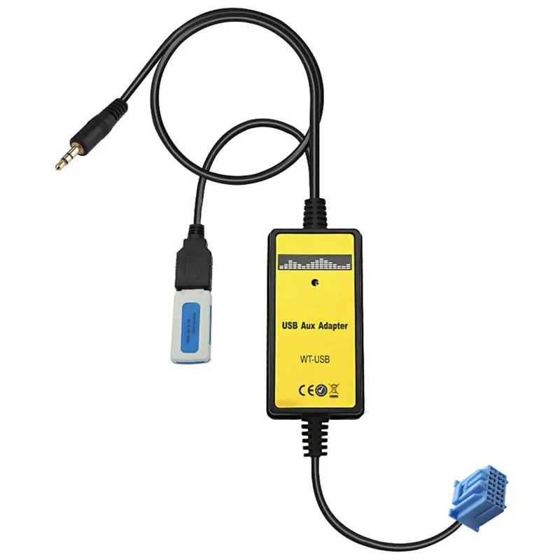 ABHU-автомобиль Mp3 телефон Aux USB адаптер 3 5 мм кабель вспомогательный CD авто смены