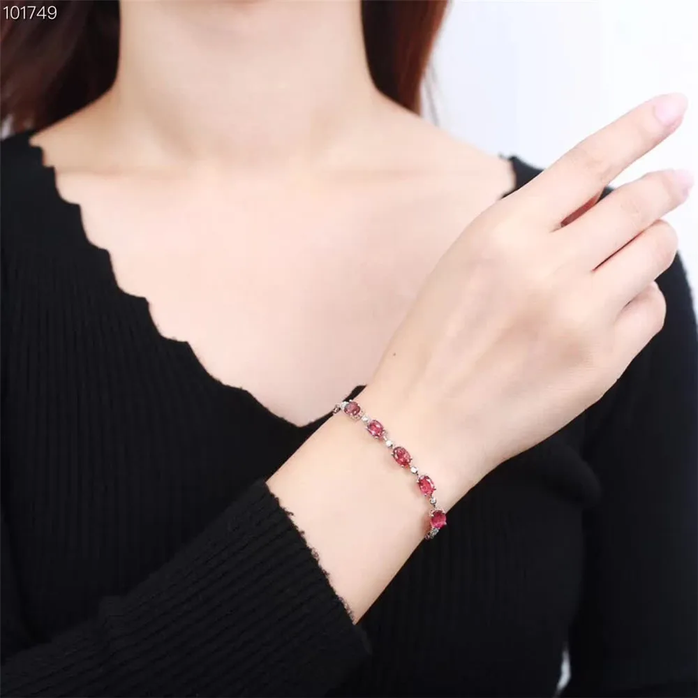 SGARIT trendy gemstone 925 sterling silver jewelry natural pink red tourmaline adjustable bracelet jewelry for women
SGARIT trendy gemstone 925 sterling silver jewelry natural pink red tourmaline adjustable bracelet jewelry for women