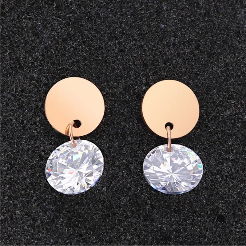Korean Style 316 L Stainless Steel Drop Earrings With 10mm AAA Zircons For Women Titanium
Korean Style 316 L Stainless Steel Drop Earrings With 10mm AAA Zircons For Women Titanium