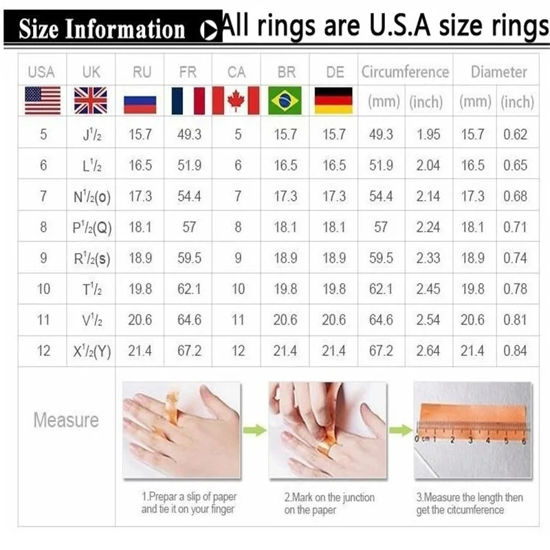 Luxury Crystal Rings For Women Stone Mood Finger stackable Set Ladies Wedding Engagement Bague Fashion Jewelry | Украшения и