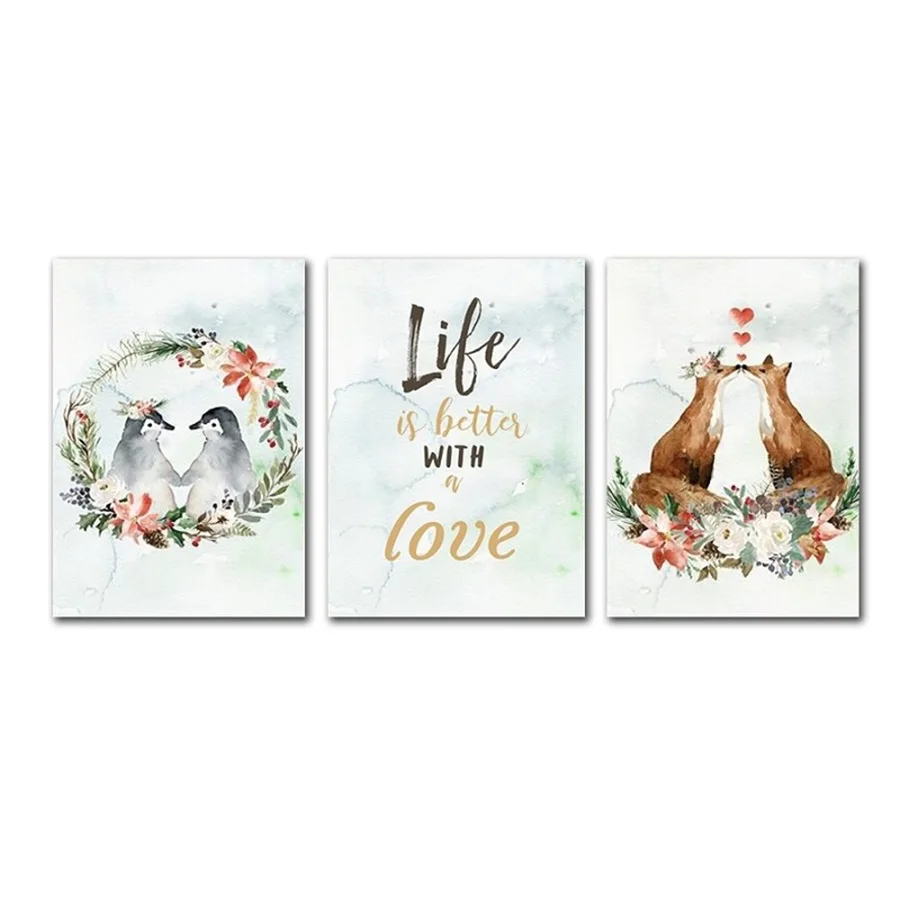 Fresh Nordic Perfect Love Animals Abstract Triple Canvas Painting Modern Home Decoration Living Room Wall Art Unframed
Fresh Nordic Perfect Love Animals Abstract Triple Canvas Painting Modern Home Decoration Living Room Wall Art Unframed