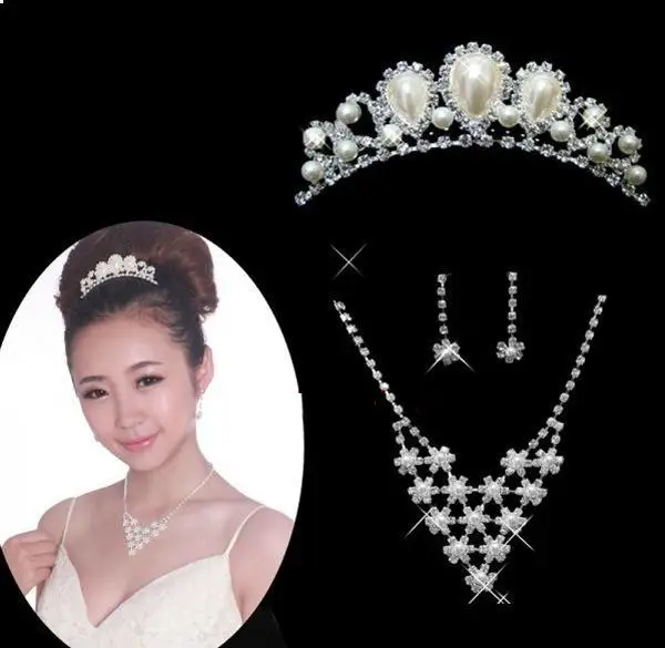 Rhinestone Women Hair Jewelry Sets Necklace Earrings White Color Crowns and Tiaras Headpieces Bridal Accessories For Bride
Rhinestone Women Hair Jewelry Sets Necklace Earrings White Color Crowns and Tiaras Headpieces Bridal Accessories For Bride