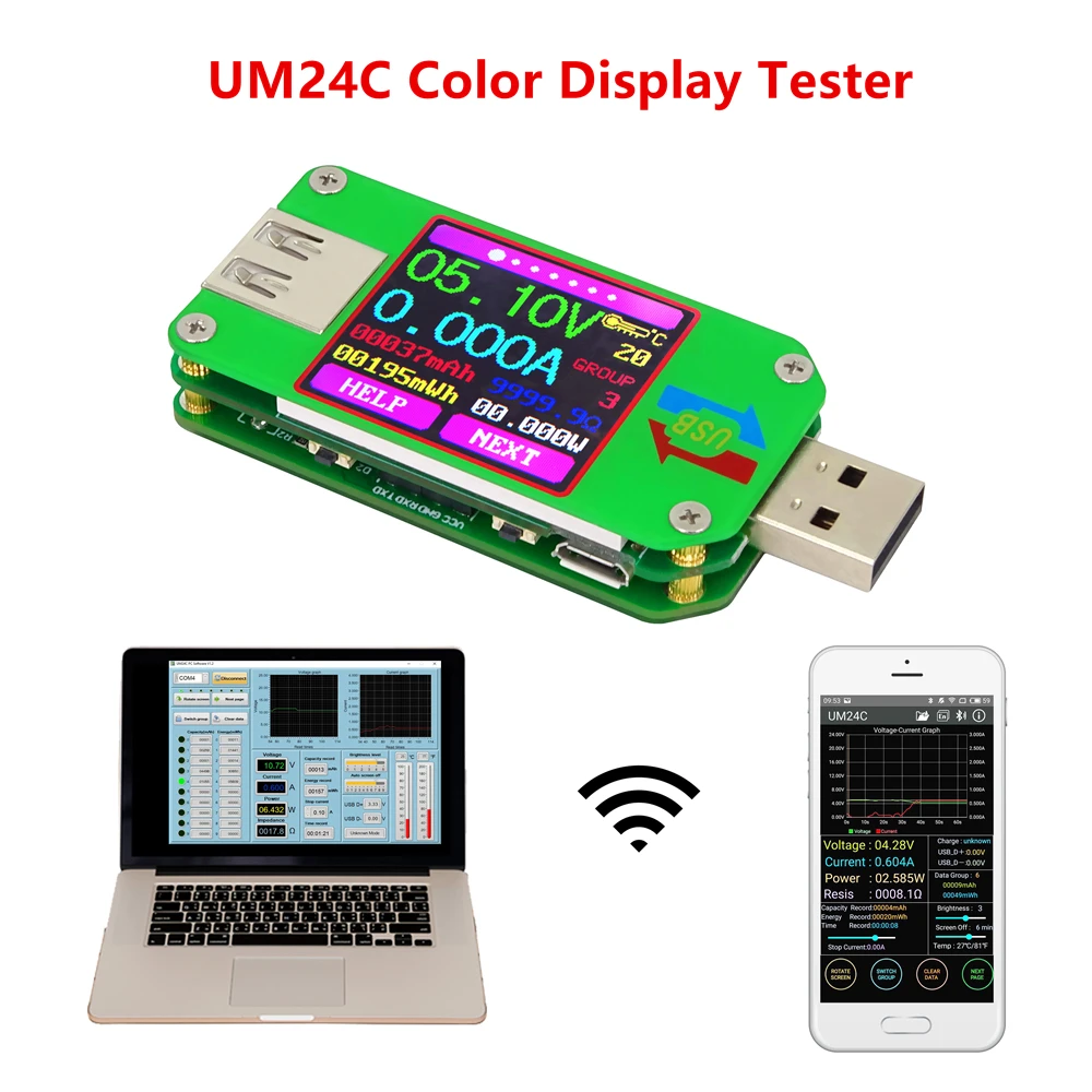 RD UM24 UM24C для приложения USB 2 0 ЖК дисплей Вольтметр Амперметр измеритель заряда