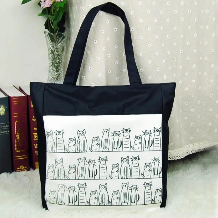 Cats Printed Shopping Cat Tote Bag Canvas Woman Bags Handbag Fashion Handbags Portable Student Book bag Hand Bag 45
Cats Printed Shopping Cat Tote Bag Canvas Woman Bags Handbag Fashion Handbags Portable Student Book bag Hand Bag 45