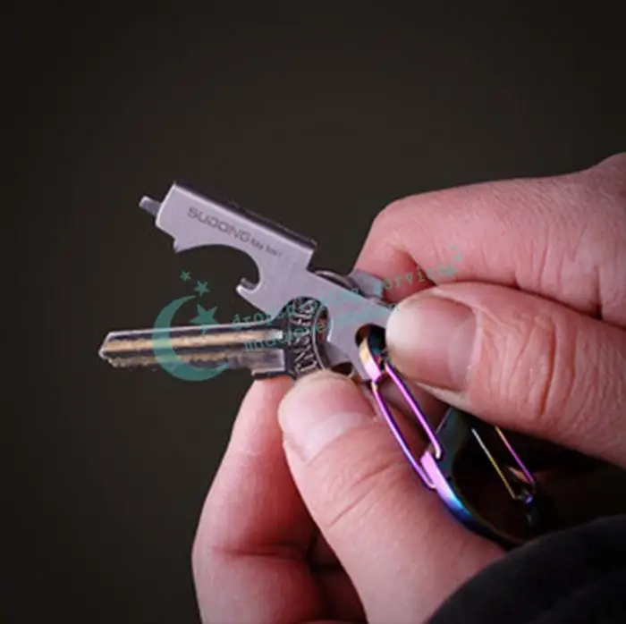 Multifunction Stainless Steel Key Chain Screwdriver Forceps Nail File Knife Bottle Opener Outdoor Pocket Tool Free Shipping | Спорт и