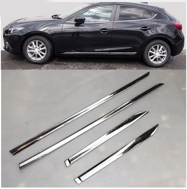 Аксессуары подходят для MAZDA 3 AXELA 2014 2015 2016 хромированная подкладка боковой двери