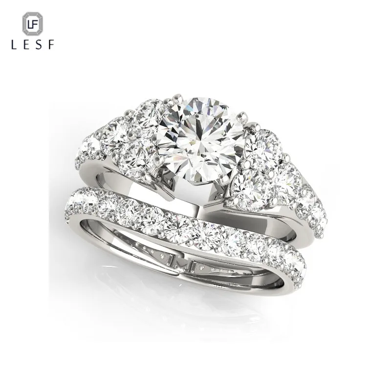 LESF 1 ct 925 Sterling Silver Engagement Jewelry Round Shining SONA Stone Wedding Finger Rings For Women Size 456789
LESF 1 ct 925 Sterling Silver Engagement Jewelry Round Shining SONA Stone Wedding Finger Rings For Women Size 456789