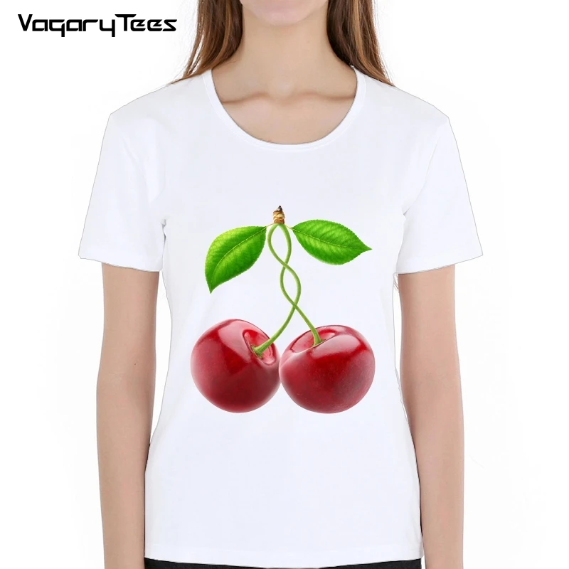 Woman 2019 Summer Top White Short Sleeve O-neck T-shirt sweet cherries Tees Womens Funny T-Shirt
Woman 2019 Summer Top White Short Sleeve O-neck T-shirt sweet cherries Tees Womens Funny T-Shirt