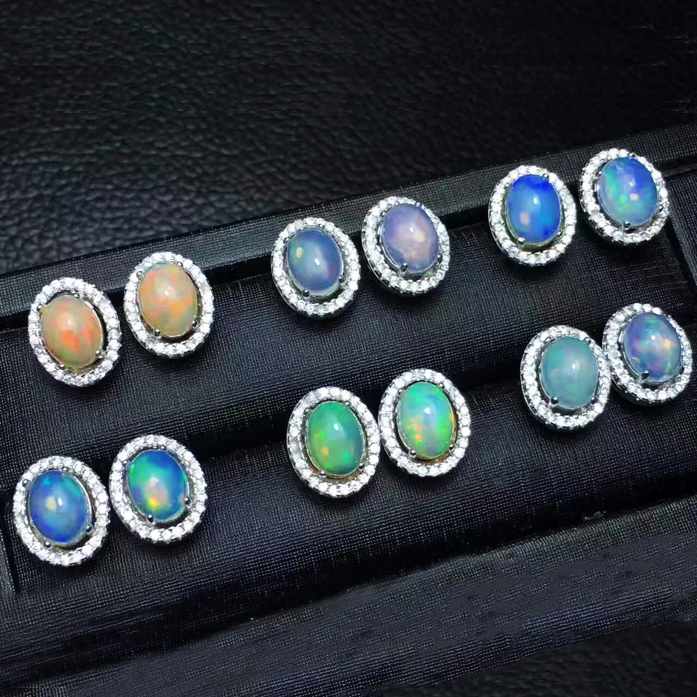 100% 925 Sterling Silver Jewelry Oval 6x8mm Real Natural Opal Stud Earrings Daily Wear Earrings Women Earring for Christmas gift
100% 925 Sterling Silver Jewelry Oval 6x8mm Real Natural Opal Stud Earrings Daily Wear Earrings Women Earring for Christmas gift