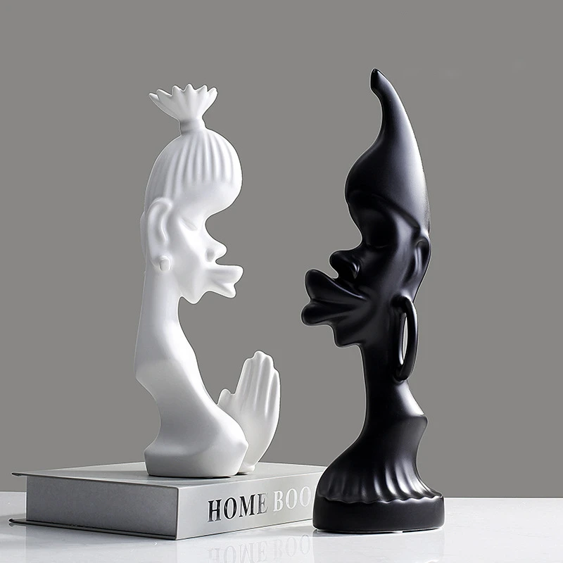 VILEAD 35cm 2Pcs/Set Ceramic Glaze Abstract Man Woman Figurines White Black African Couple Lover Statue Vintage Home Decor
VILEAD 35cm 2Pcs/Set Ceramic Glaze Abstract Man Woman Figurines White Black African Couple Lover Statue Vintage Home Decor
