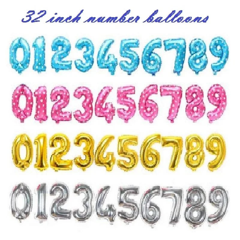 32 Inch Number Balloons Wedding Birthday Christmas New Year Party Aluminum Foil DIY Decoration Balloon Gold Silver Pink Blue 0-9
32 Inch Number Balloons Wedding Birthday Christmas New Year Party Aluminum Foil DIY Decoration Balloon Gold Silver Pink Blue 0-9
