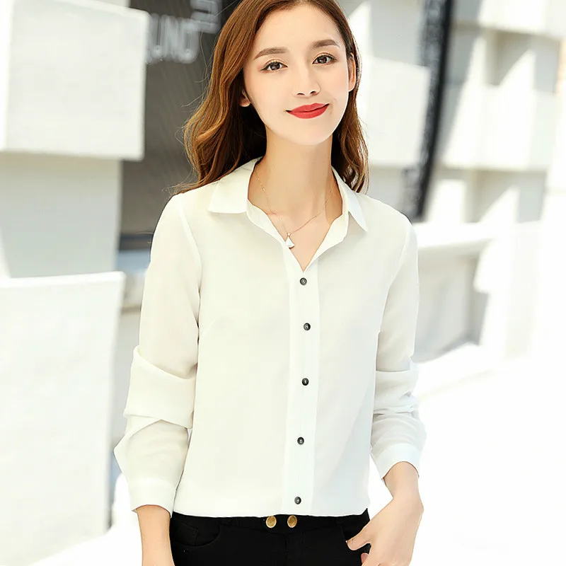 Chiffon women blouses 2019 white shirts fashion Lady Office work clothing white turn down collar Professional women tops
Chiffon women blouses 2019 white shirts fashion Lady Office work clothing white turn down collar Professional women tops