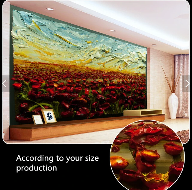 Custom 3D stereoscopic wallpaper, rose oil painting for the living room bedroom TV background wall waterproof wallpaper
Custom 3D stereoscopic wallpaper, rose oil painting for the living room bedroom TV background wall waterproof wallpaper