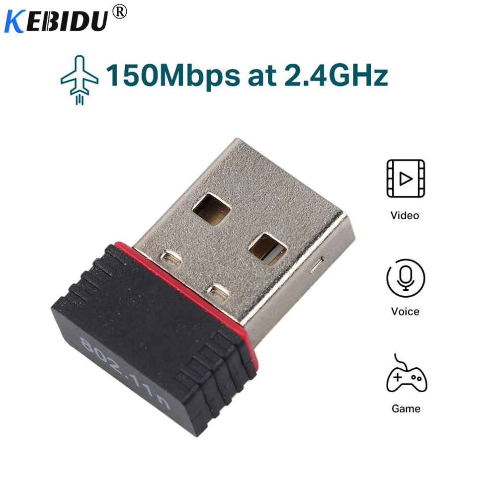 kebidu MT7601 150Mbps USB WiFi Adapter Wireless Dongle Ethernet Network Card 802.11 n/g/b For Win 7 8 10 XP Laptop PC
kebidu MT7601 150Mbps USB WiFi Adapter Wireless Dongle Ethernet Network Card 802.11 n/g/b For Win 7 8 10 XP Laptop PC
