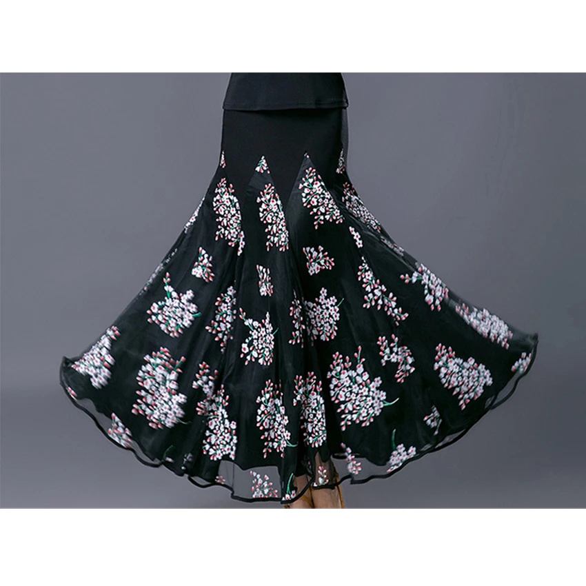 Бальная юбка для бальных танцев длинная рассыпчатая с краем элегантные