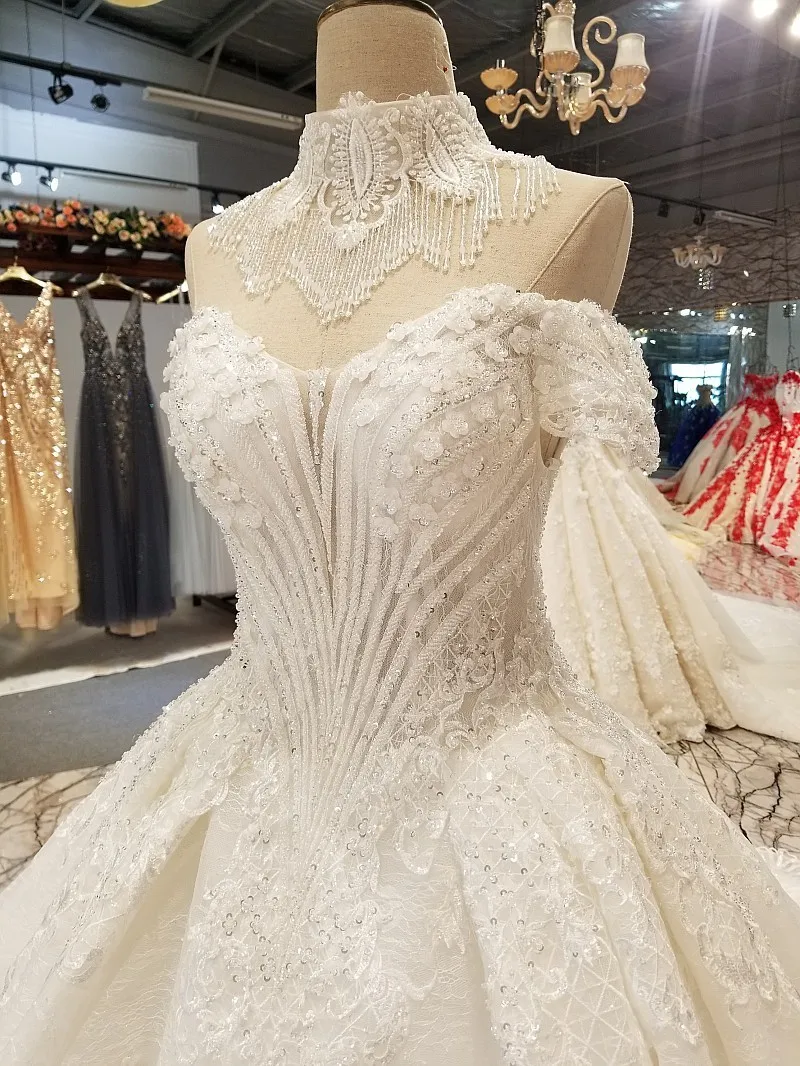 Кисточка с открытыми плечами Vestido De Noiva 2018 мусульманское свадебное платье бальное