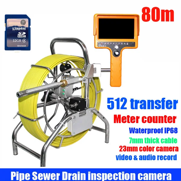 80m Sewer Pipe Inspection Camera System Water Pipe Well Monitoring System With DVR meter counter and 512hz transfer
80m Sewer Pipe Inspection Camera System Water Pipe Well Monitoring System With DVR meter counter and 512hz transfer