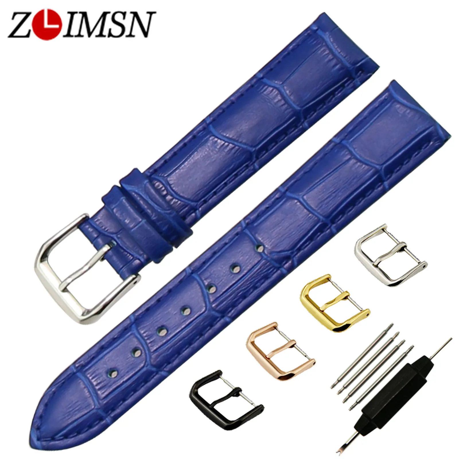 ZLIMSN 12 14 16 18 20mm Genuine Leather Watch Band Blue Crocodile Grain Strap Stainless Steel Pin Buckle
ZLIMSN 12 14 16 18 20mm Genuine Leather Watch Band Blue Crocodile Grain Strap Stainless Steel Pin Buckle