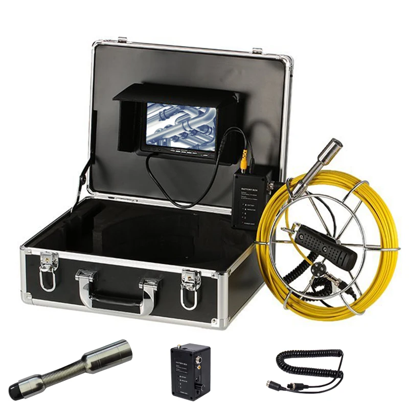 20M Fiberglass Cable Waterproof Sewer Lateral Inspection Video Camera 7 Inch Monitor Drain Pipe Inspection System
20M Fiberglass Cable Waterproof Sewer Lateral Inspection Video Camera 7 Inch Monitor Drain Pipe Inspection System